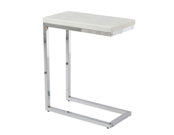 Mesa auxiliar con tapa de mármol blanco Echo