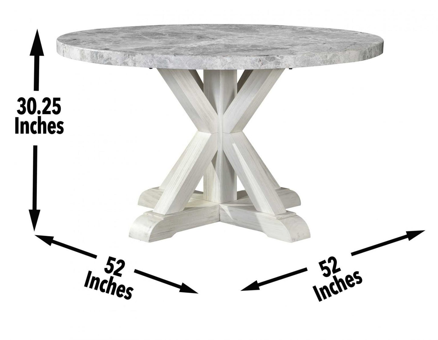 Canova Round Gray Marble Dining Table