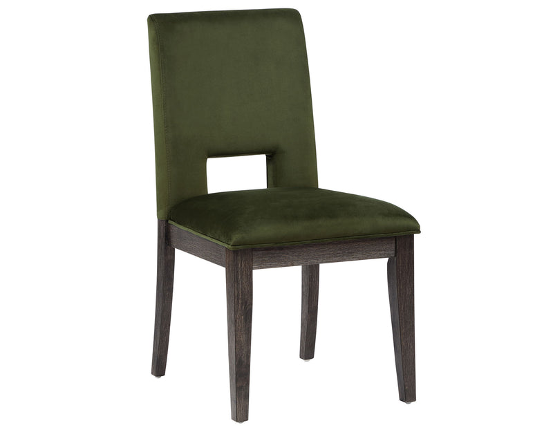 Silla auxiliar de terciopelo verde Evan