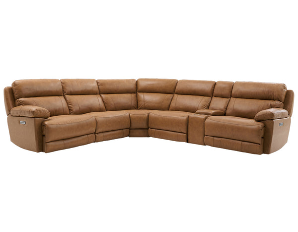 Gatlin Dual-Power Leather 6PC Modular Reclining Sectional