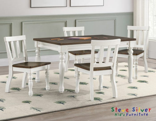 Juego de comedor redondo Amy de 5 piezas de imitación de mármol de 48 pulgadas