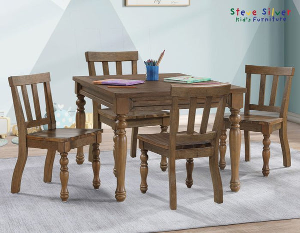 Juego de comedor redondo Amy de 5 piezas de imitación de mármol de 48 pulgadas