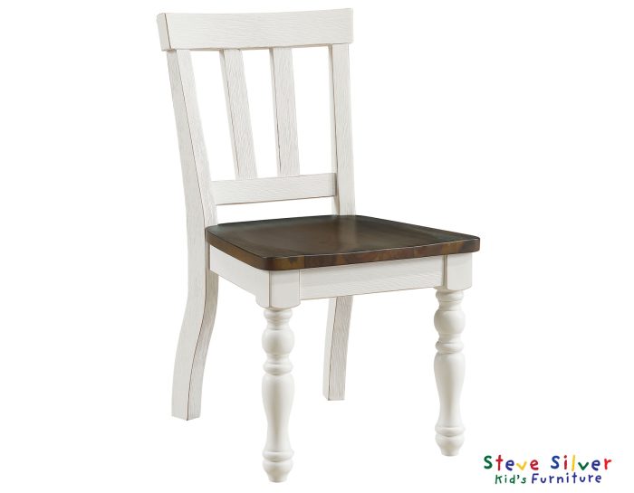 Joanna Kids Solid Wood Side Chair Ivory & Mocha Finish