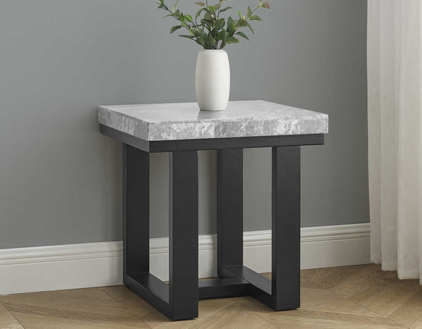 Mesa auxiliar de mármol gris Lucca