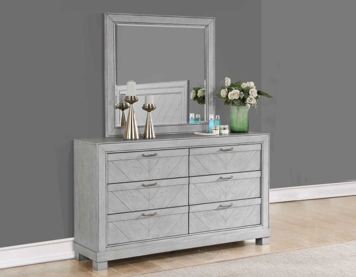 Montana 6-Drawer Dresser Matte Gray