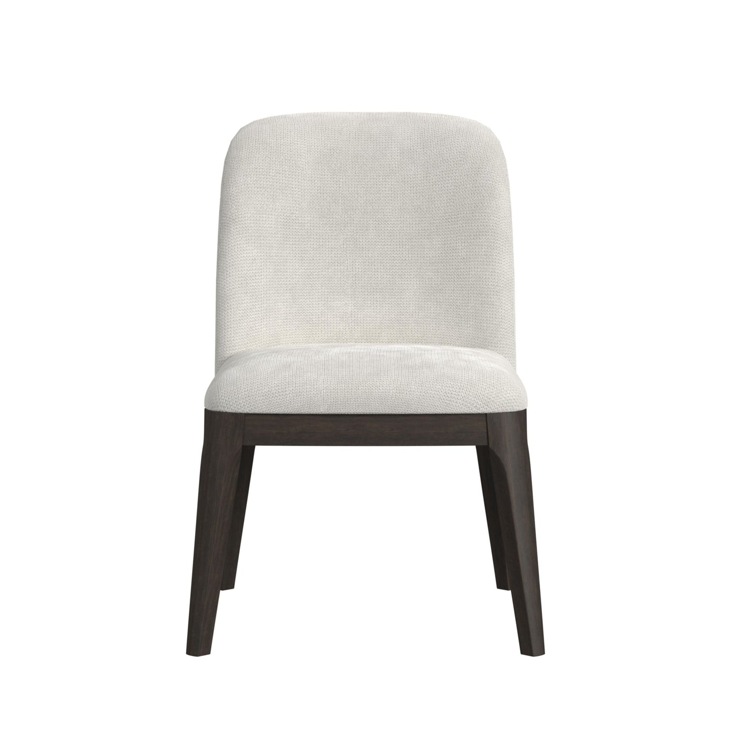 Sylvie Dining Side Chair with White Fabric in Dark Brown (2 Per Carton)