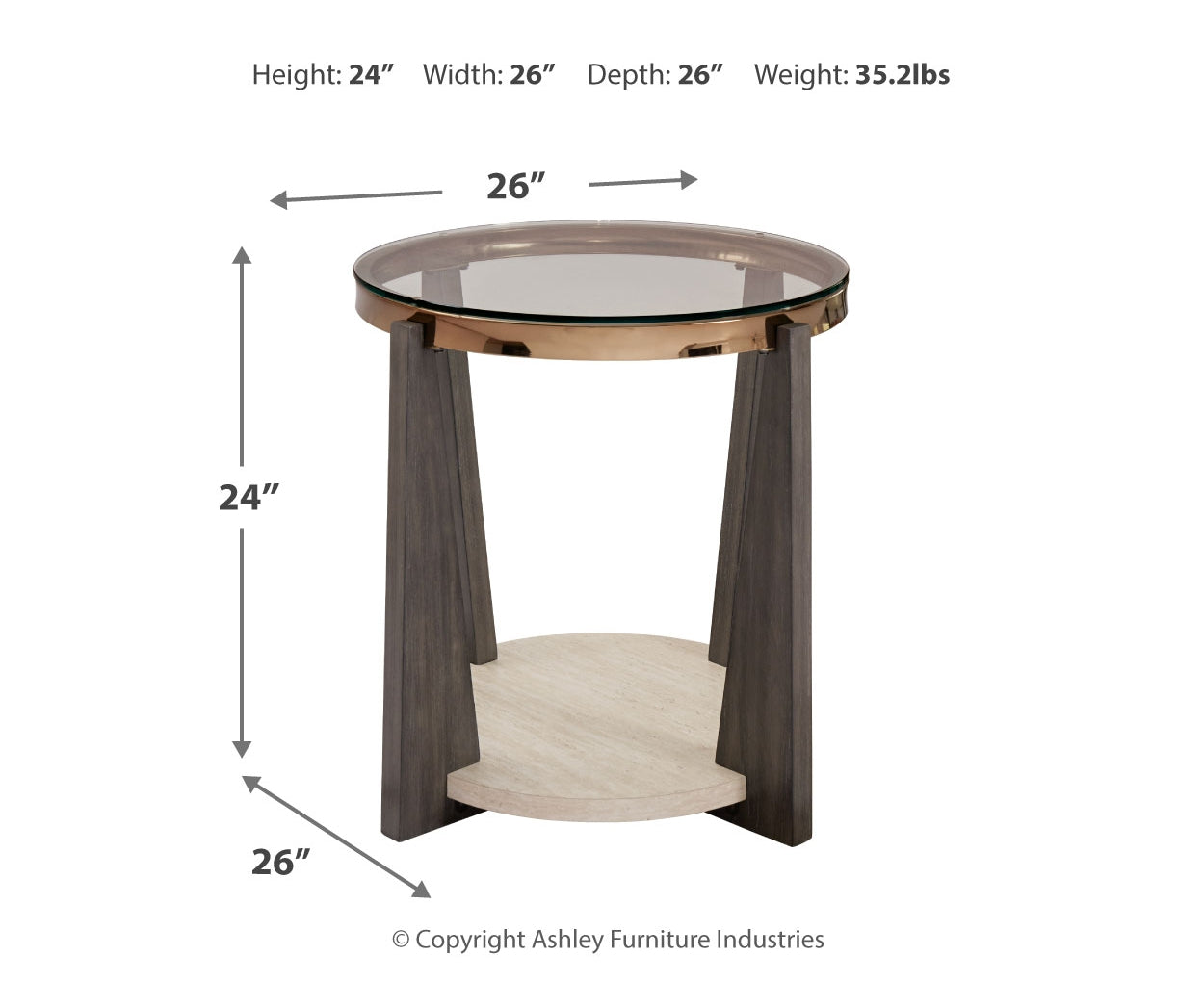 Frazwa Round End Table