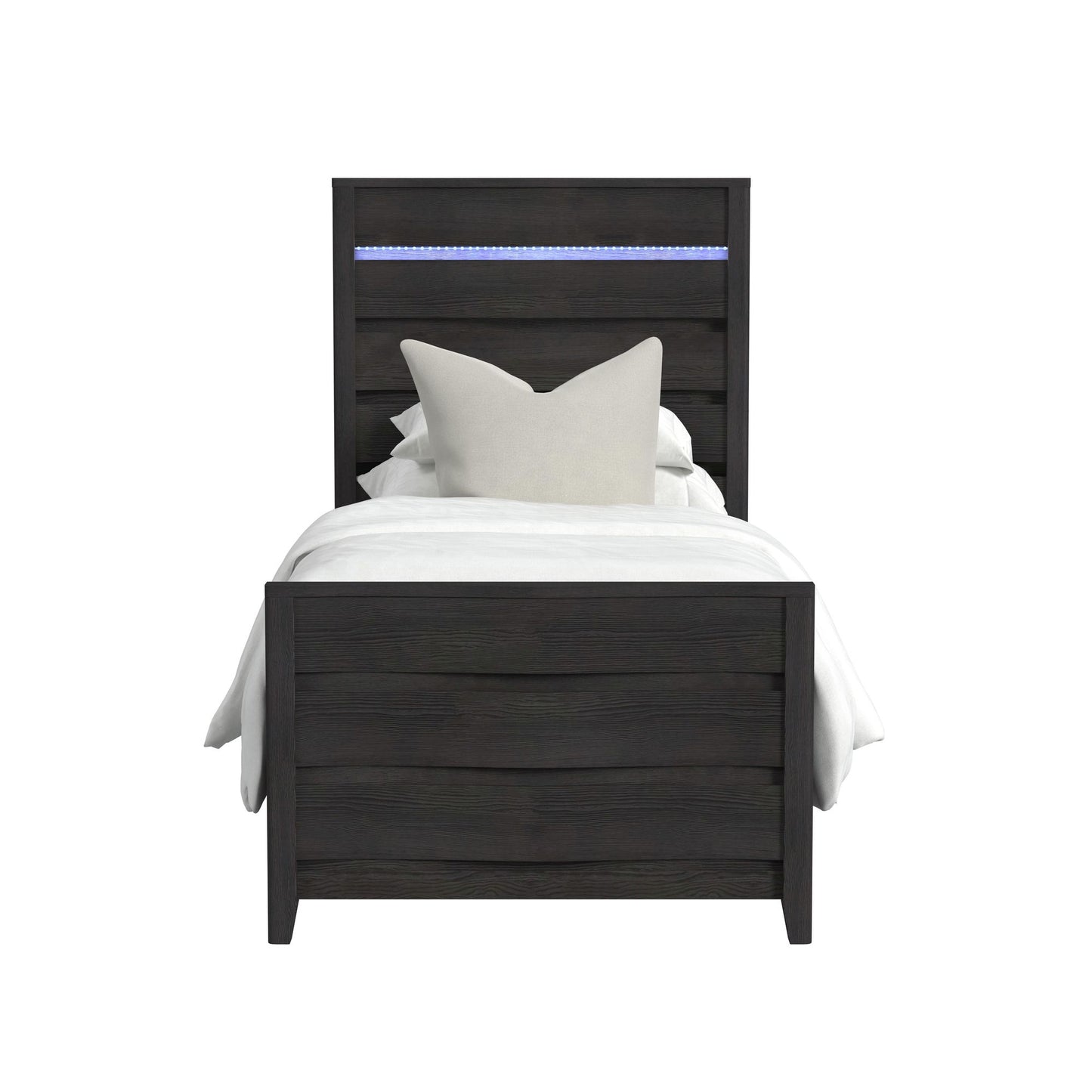 Tobias Twin Bed with LED in Black