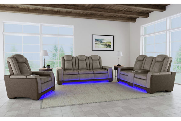 Lantana 3Pc Living Room Set In Rocky Grey