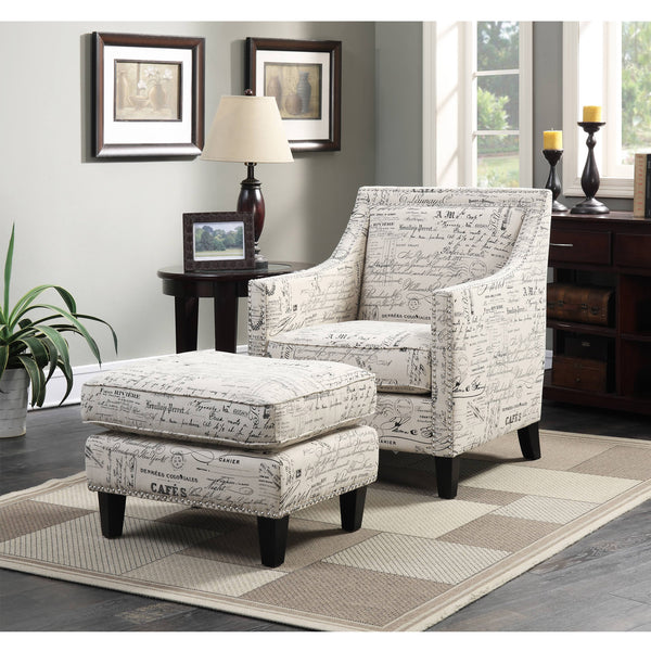 Erica 497 Ottoman W/Chrome Nail French Script (Ista 3)
