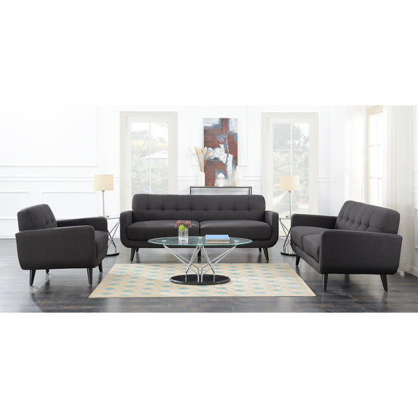 Hadley 3Pc Sofa Set In Charcoal