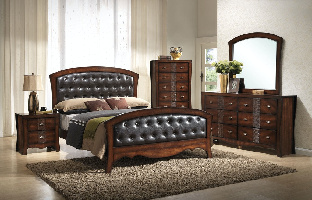 Jenny Panel Bed with Tufted Upholstery and Arched Design