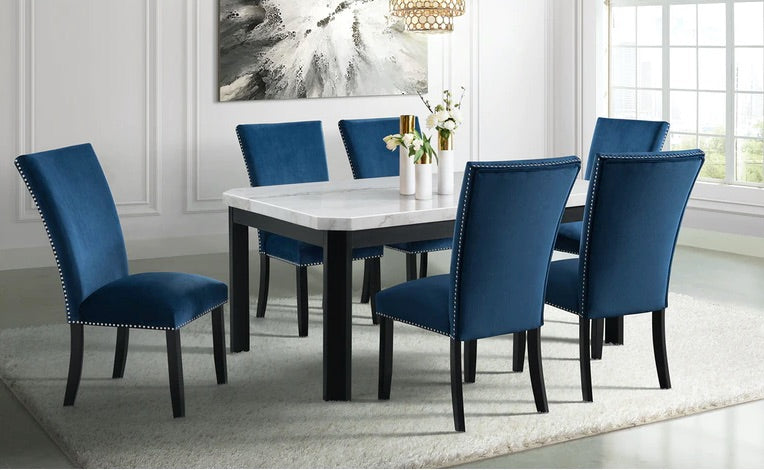 Blue Velvet Side Chair