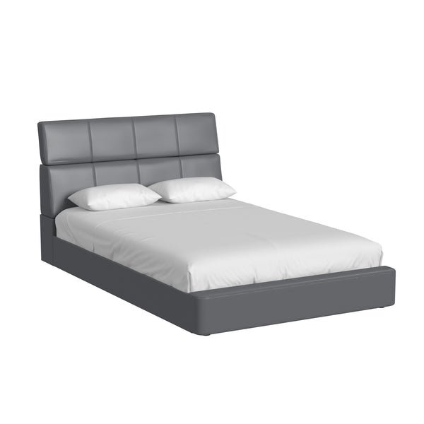 Valari Full Bed In Grey Pu