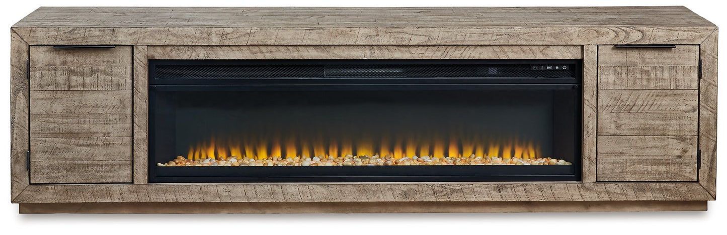 Mueble de TV Krystanza con chimenea eléctrica
