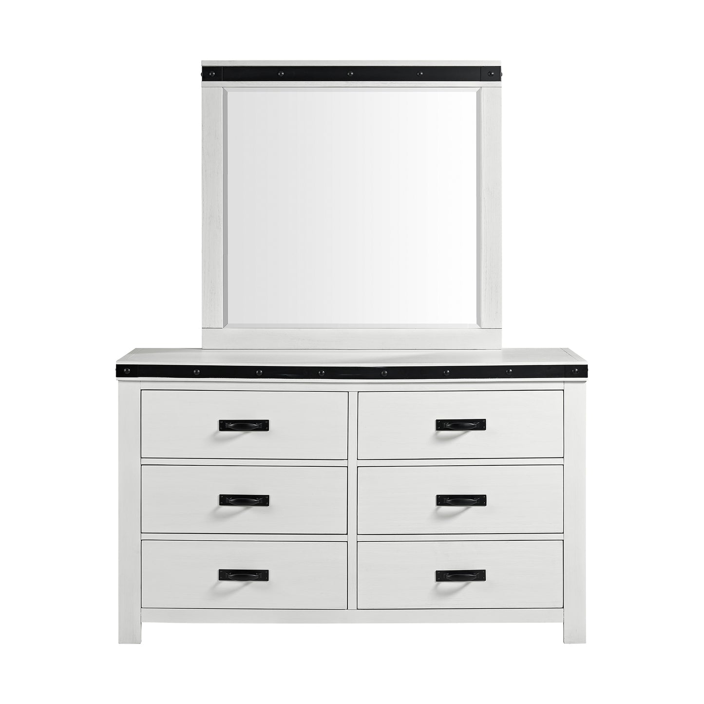 Wade Youth Dresser and Mirror Set in White