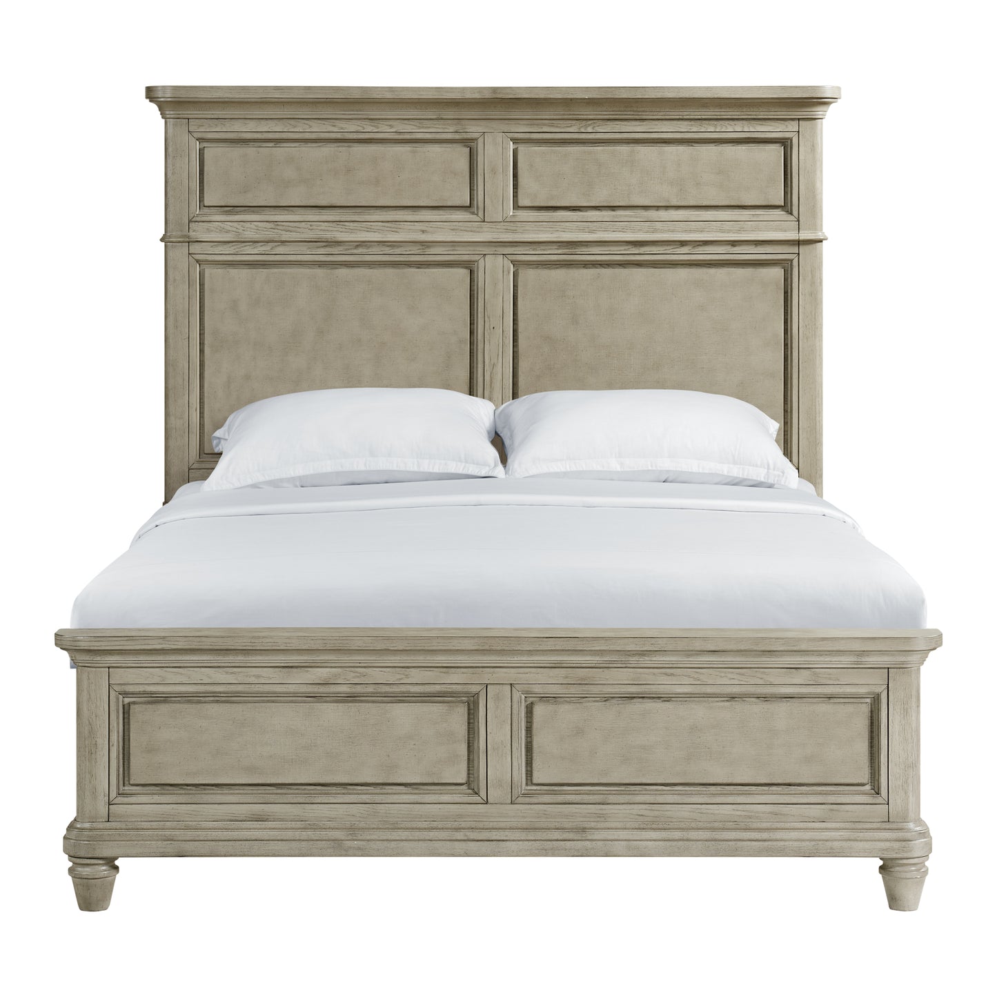 Whit-Ash Queen Panel Bed in Light Grey