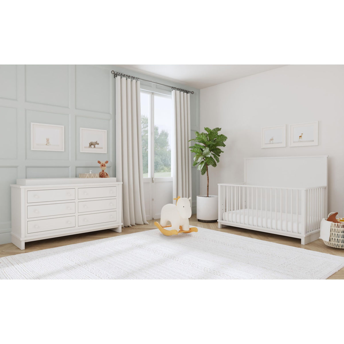 Wyller Dresser and Topper in White
