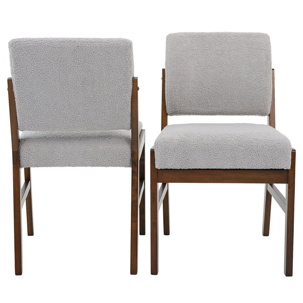 Juego de 2 sillas de comedor Caldwell - Boucle gris claro