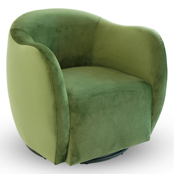 Silla giratoria Renee - Terciopelo verde