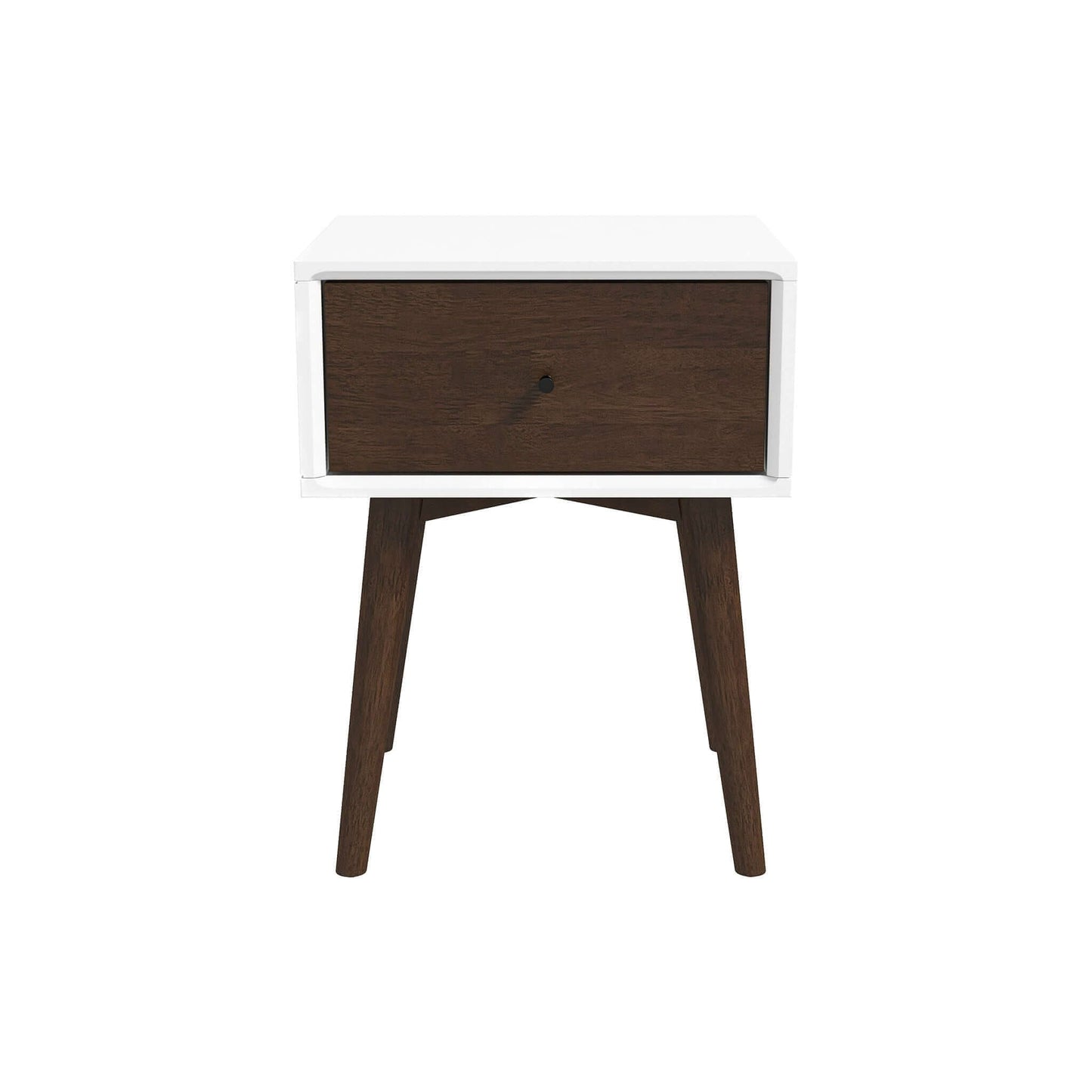 Mesita de noche de madera maciza Avery con 1 cajón