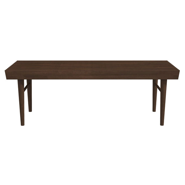 Banco moderno de madera maciza Mia de mediados de siglo