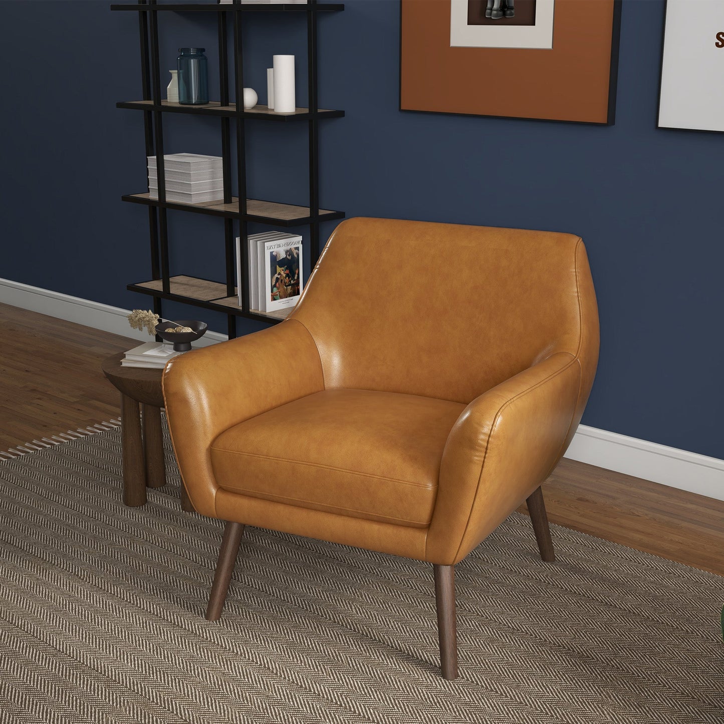 Panom Tan Leather Lounge Chair