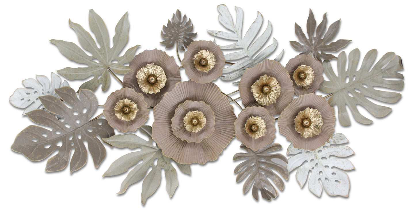 ''Floral Leaf Wall Decor'' Metal Wall Art