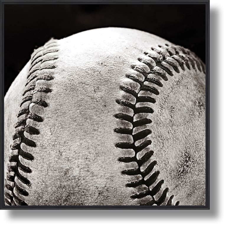 ''Black and White Baseball Close-Up'' Gloss in Frame