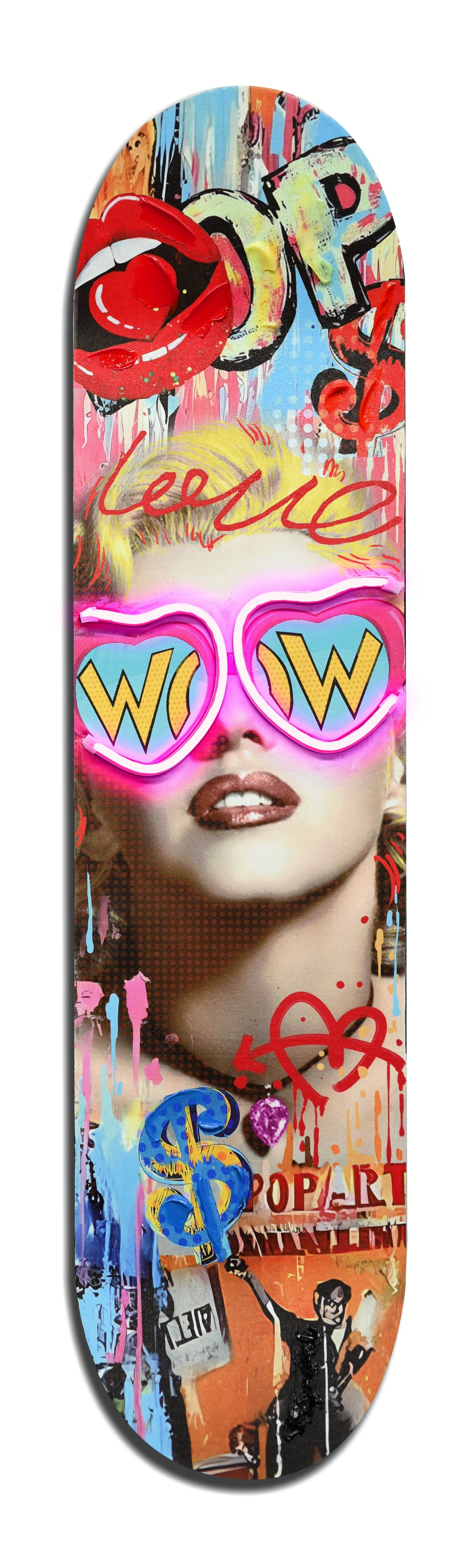 ''Marilyn Neon Skateboard'' LED Neon on Hand-painted Board