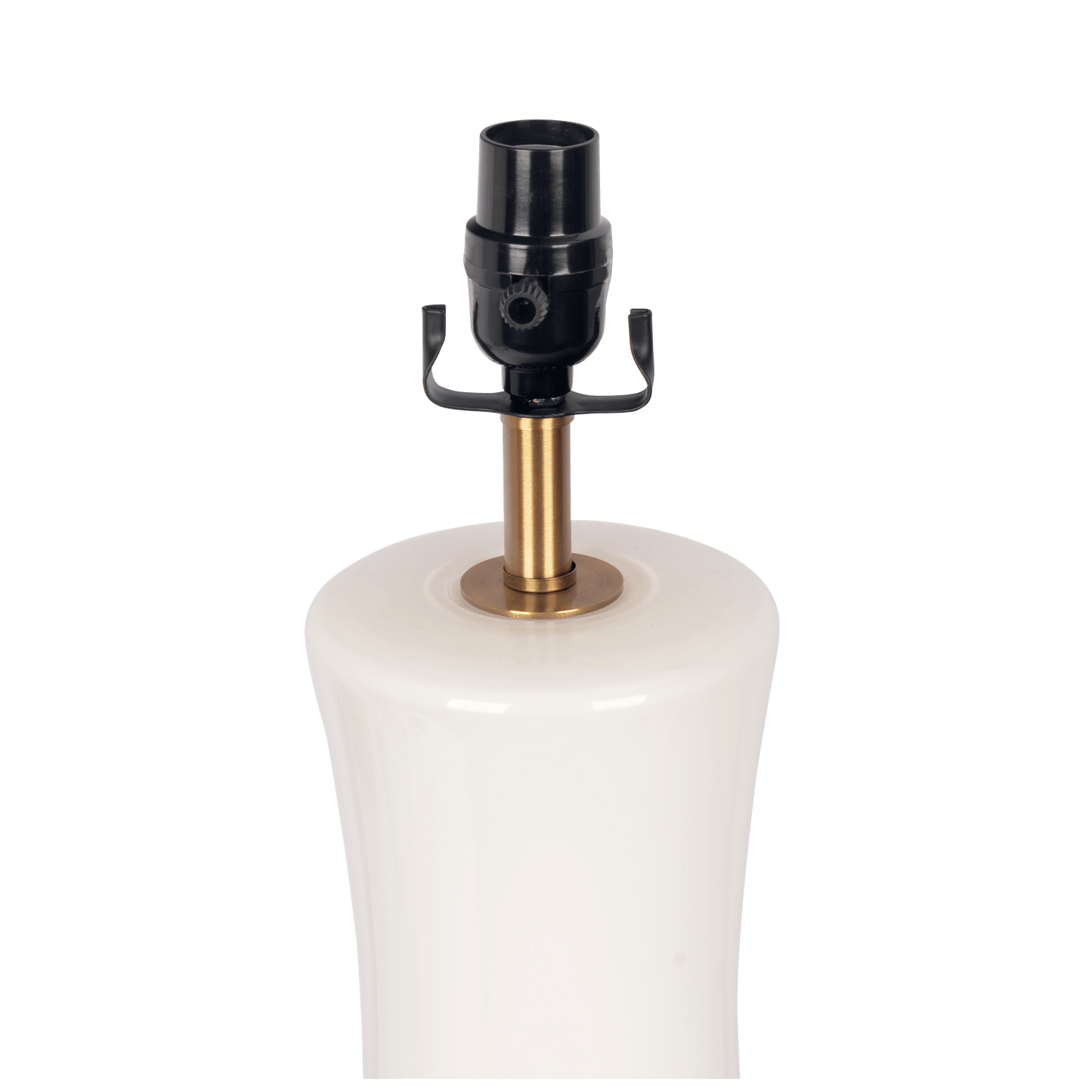 Lámpara de mesa de vidrio en cascada con base dorada y vidrio blanco roto