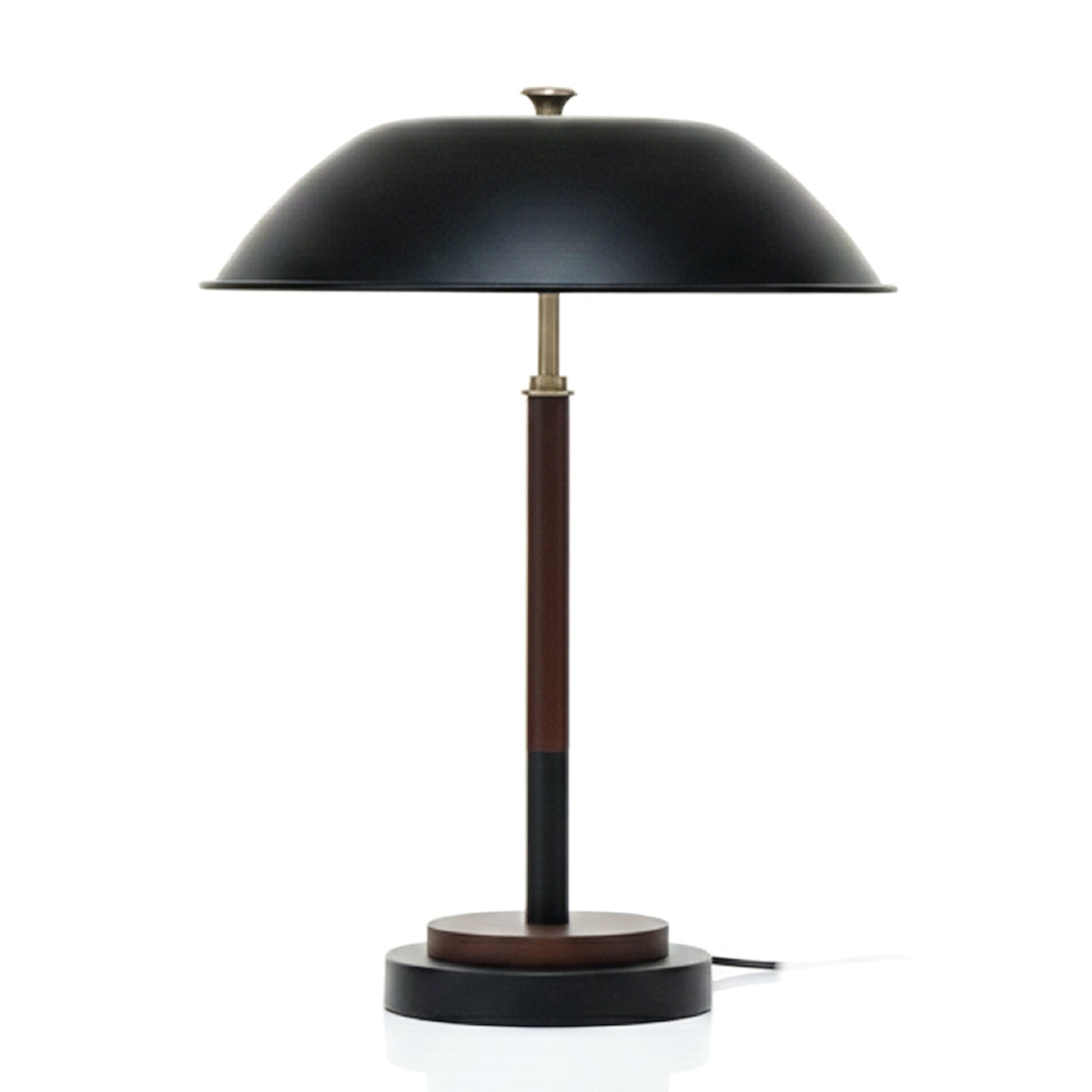 Lámpara de mesa Cosmiclume con forma de paraguas negro - Nogal - Bronce