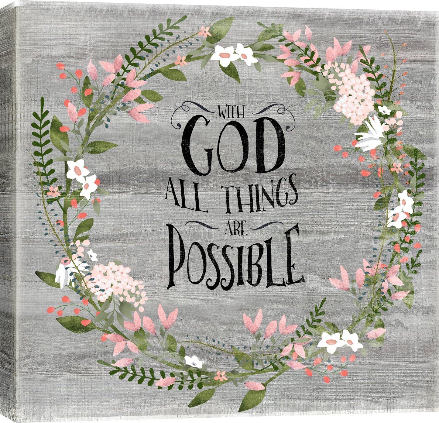 ''Faithful Floral Inspiration'' Printed Wrapped Canvas