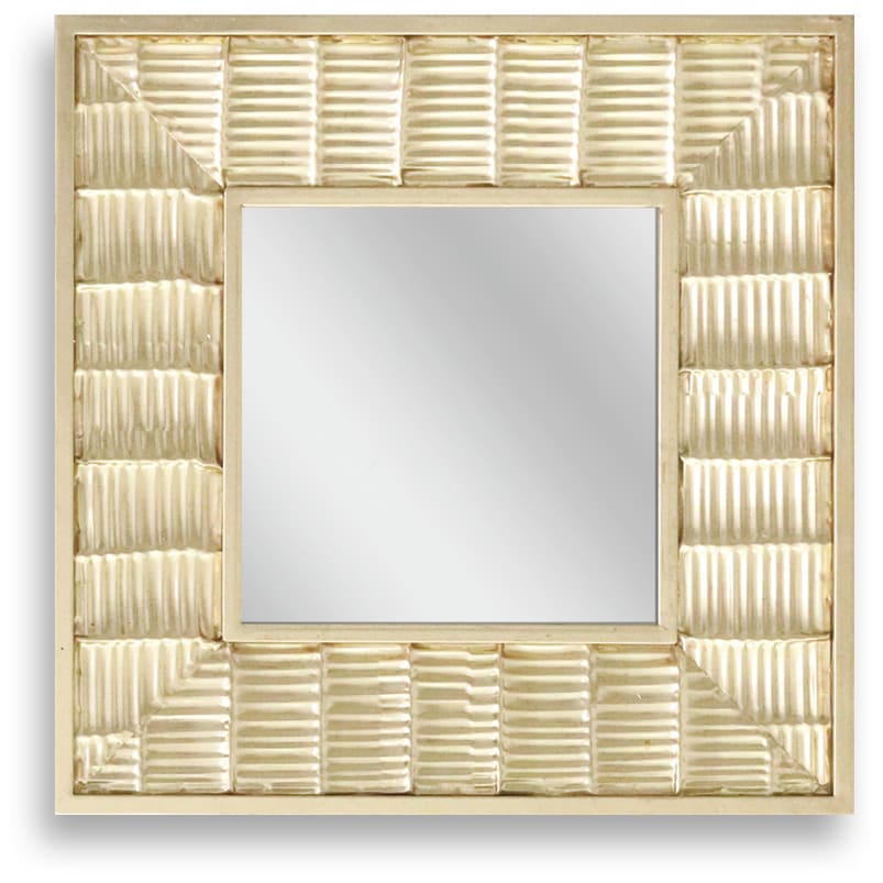''Textured Gold Frame Wall Mirror'' Metal Wall Art