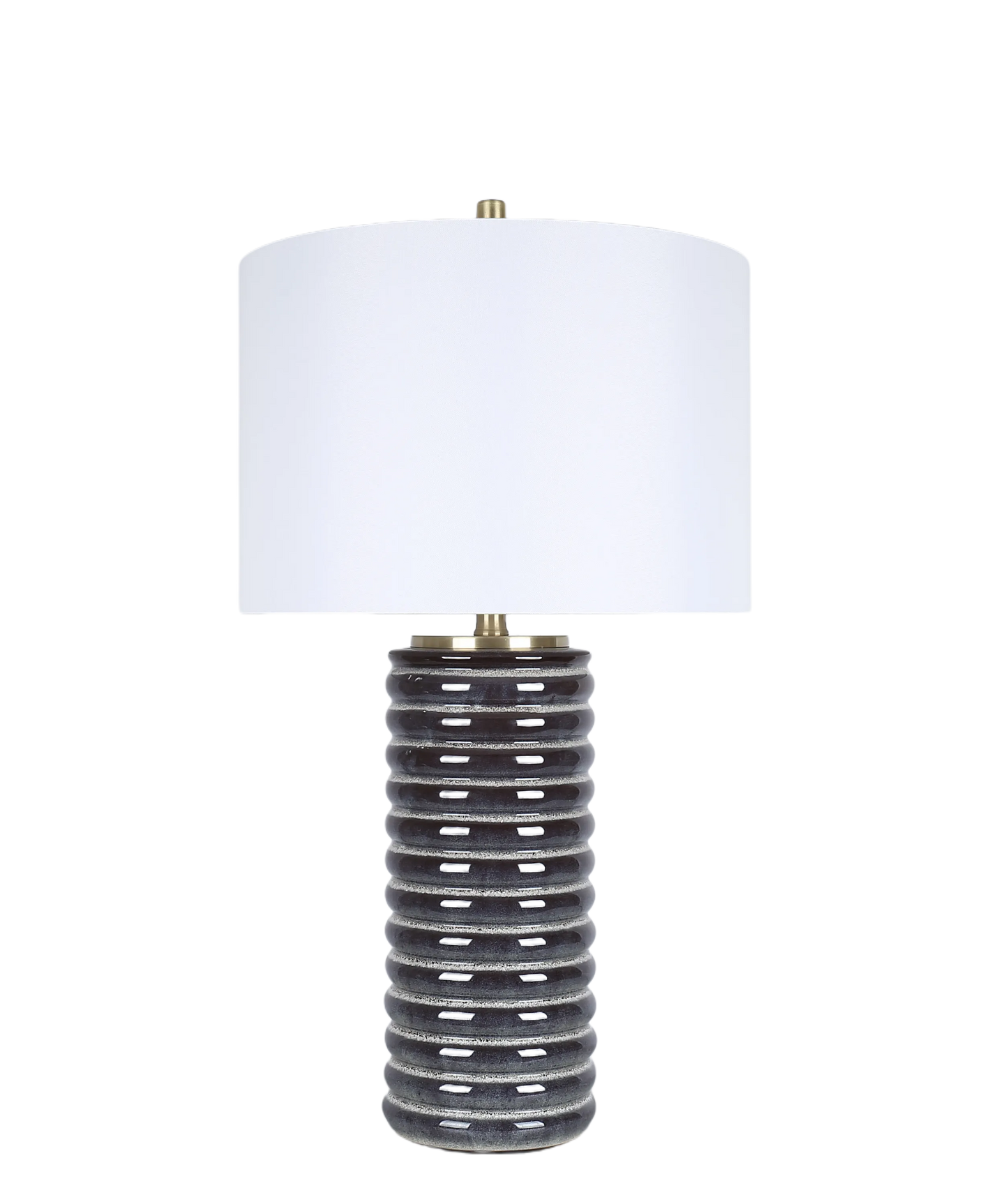 Ripple Charcoal Ribbed Ceramic Table Lamp (Case Pack 2)