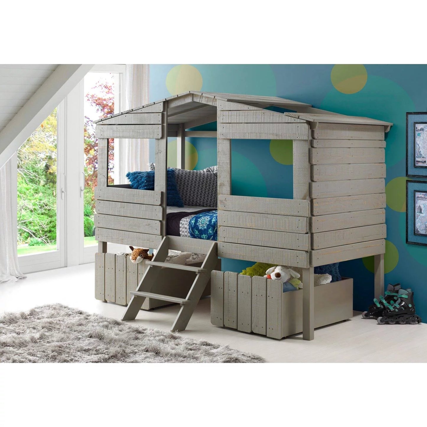Twin Tree House Low Loft Bed