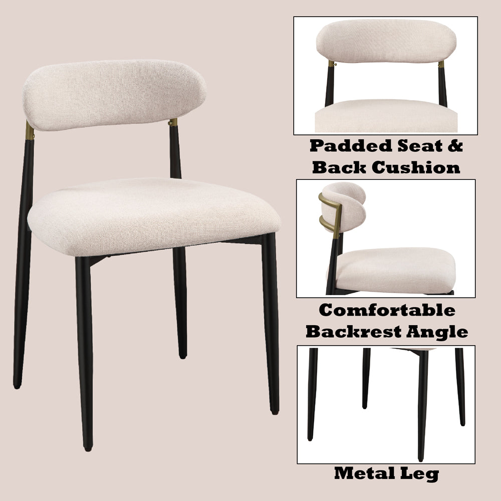 Jaramillo Side Chair (Set of 2) - Beige Linen & Black