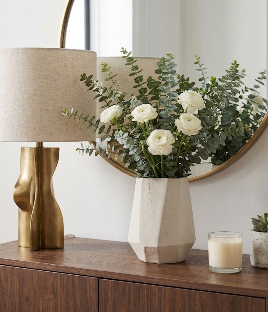 Enochwick White Vase 9"in