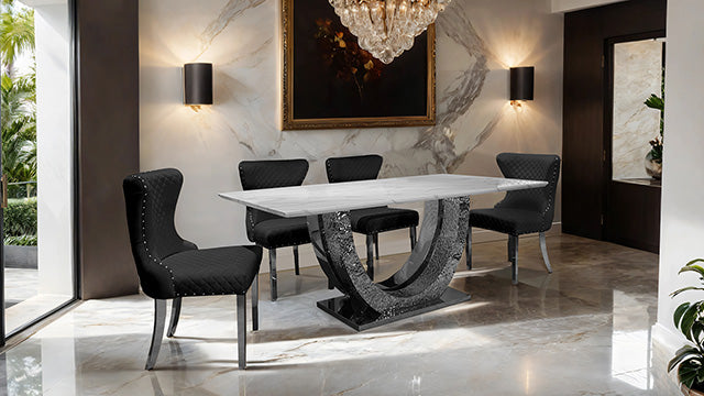 Portanova Chair, Silver/Black (2/CTN)