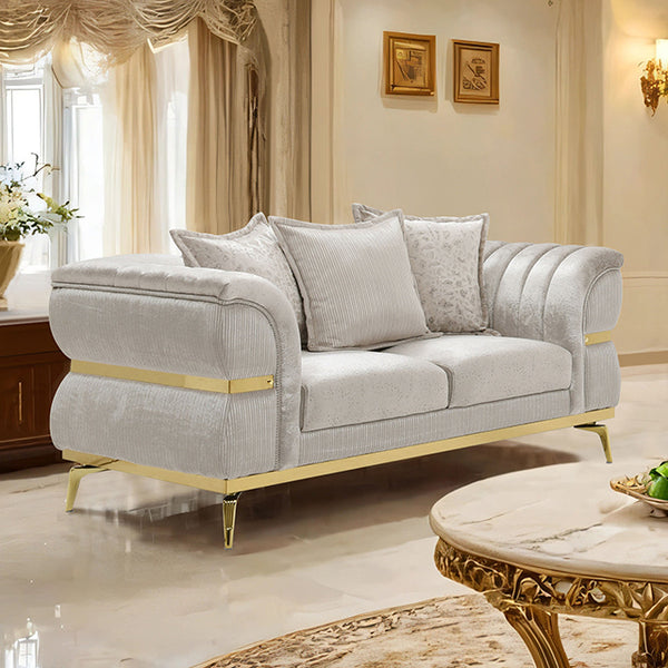 Charlevoix Beige/Gold Loveseat