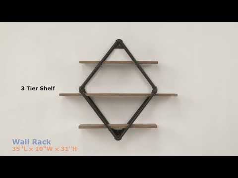 Estante de pared Brantley con forma de diamante y 3 estantes