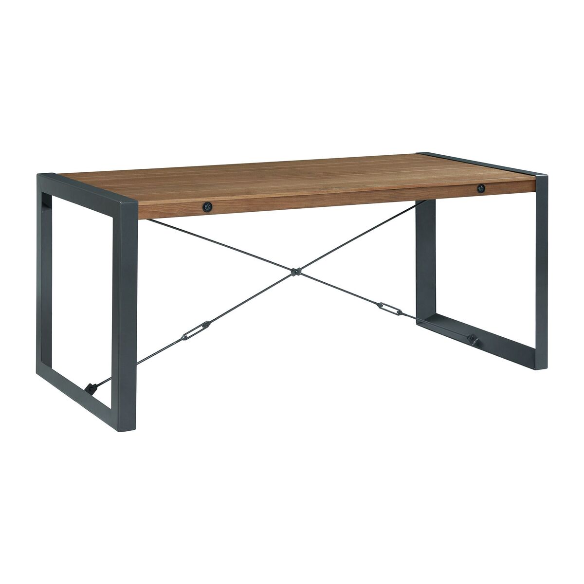Mesa de comedor industrial rectangular