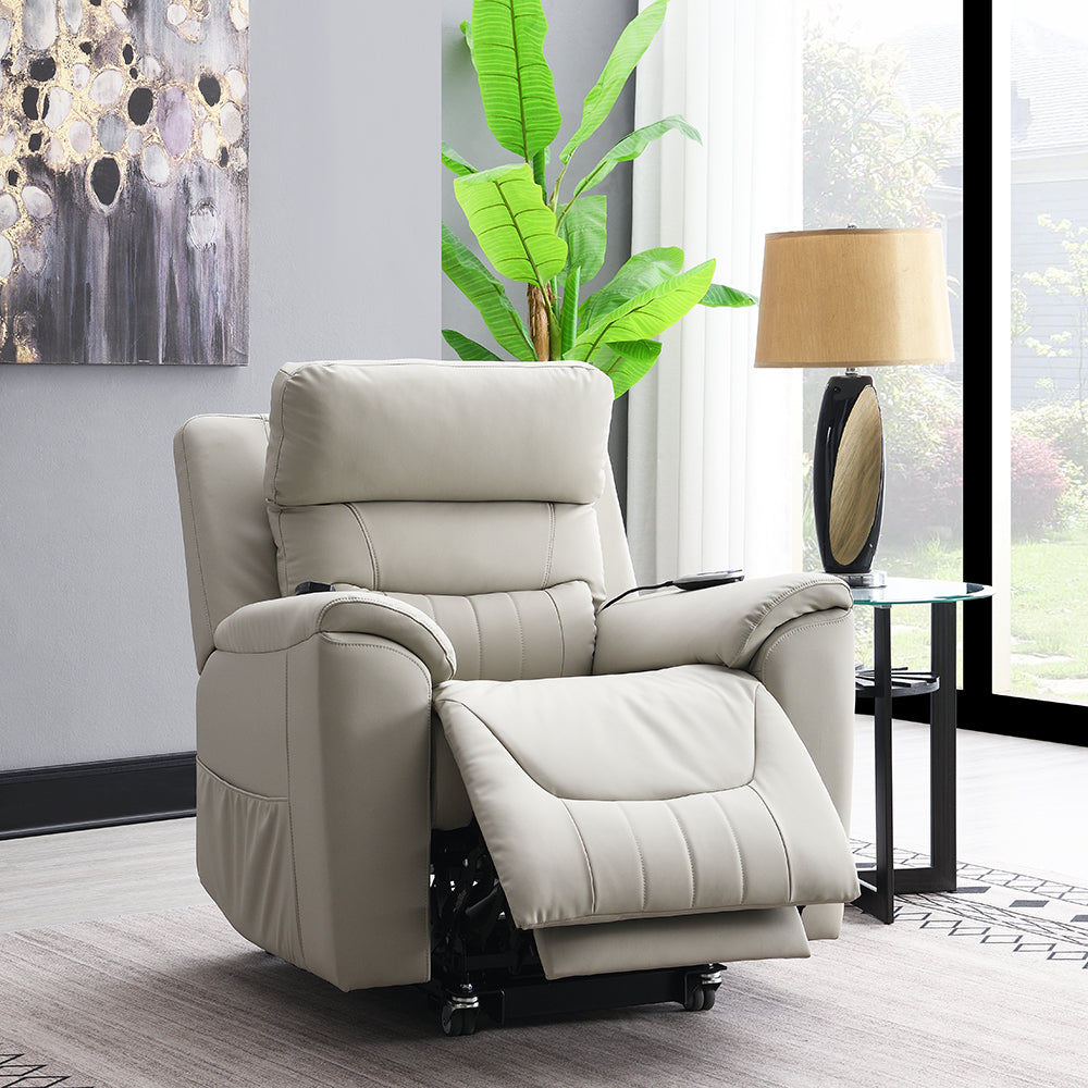 Sillón reclinable eléctrico tapizado Marsha de 40" con elevación y masaje
