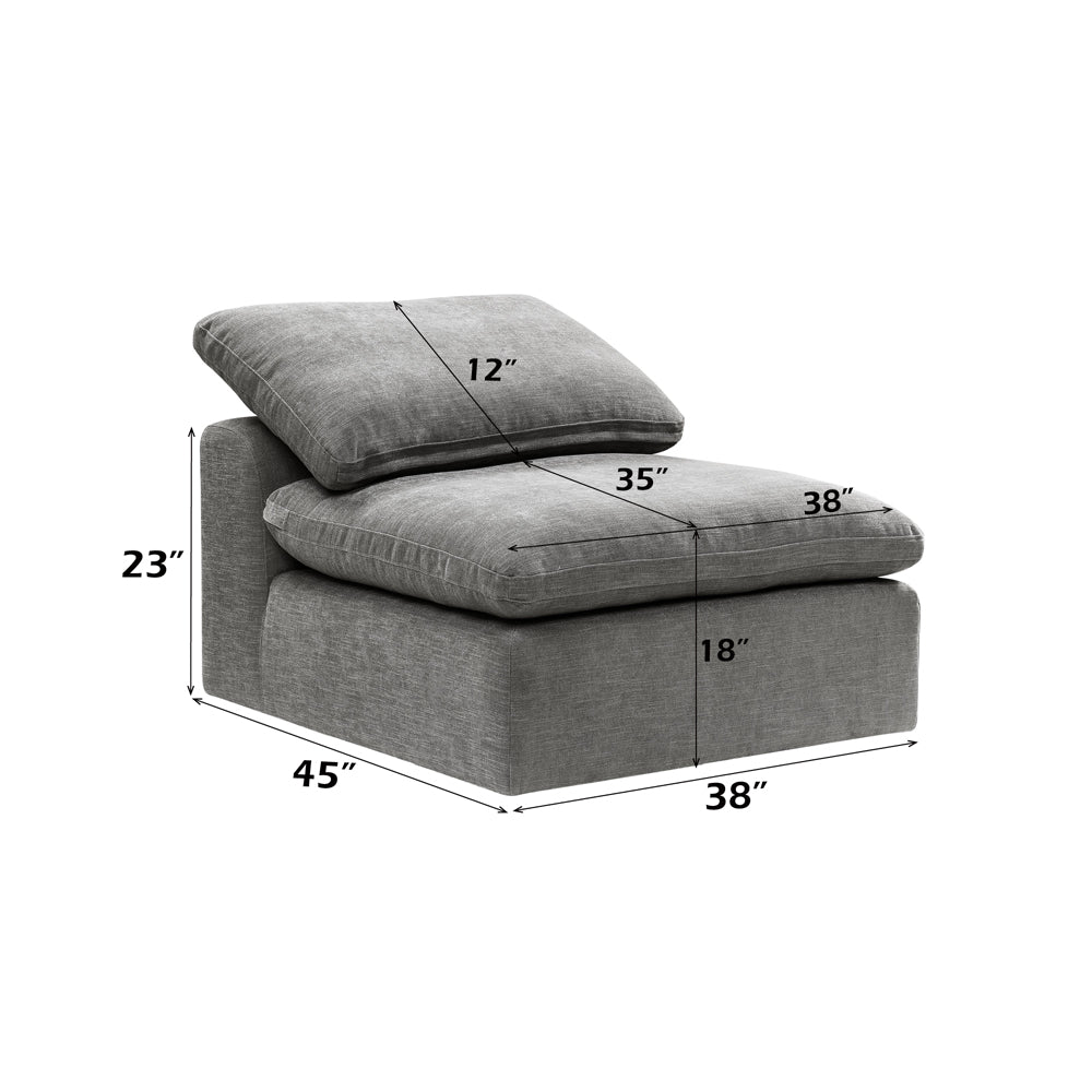 Naveen Modular - Armless Chair - Gray Linen