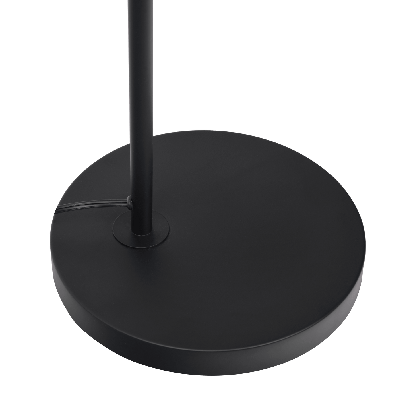 Seoul Black Floor Lamp with Rotary Switch Wood Table Metal Base