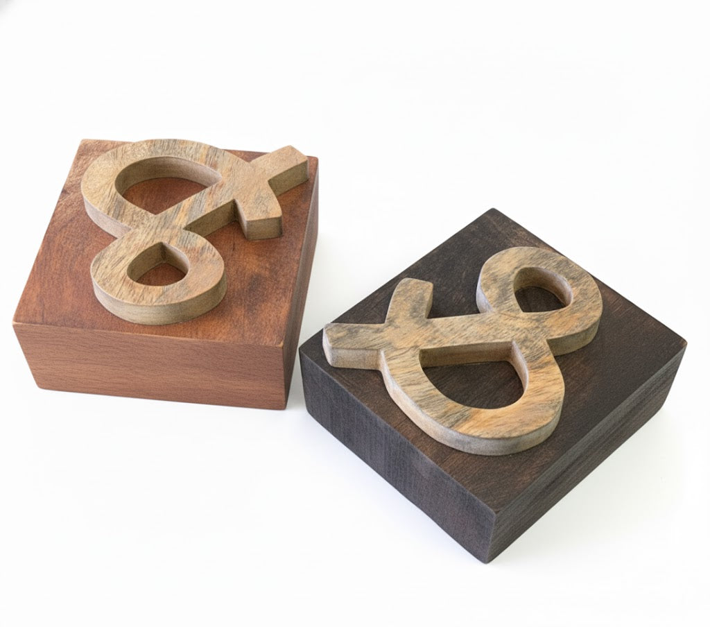 Wood Block Ampersand Accent Set