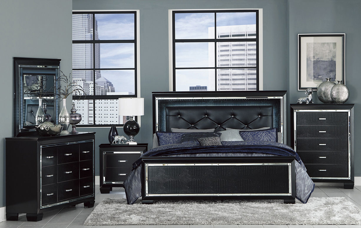 Homelegance Allura Mirror in Black 1916BK-6 - Canales Furniture