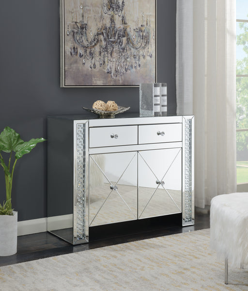 2-Drawer Accent Cabinet Clear Mirror - Canales Furniture