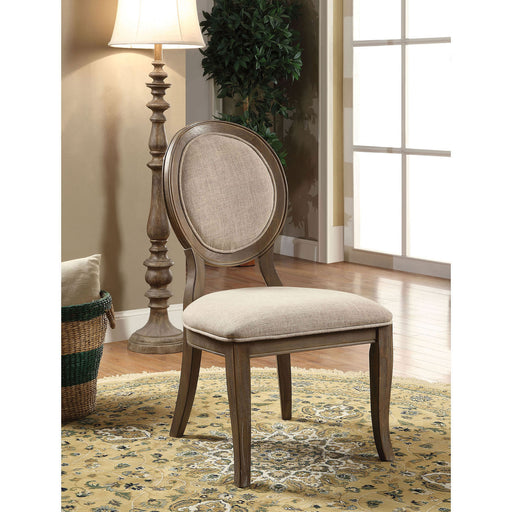 Kathryn Rustic Dark Oak/Beige Side Chair (2/CTN) - Canales Furniture