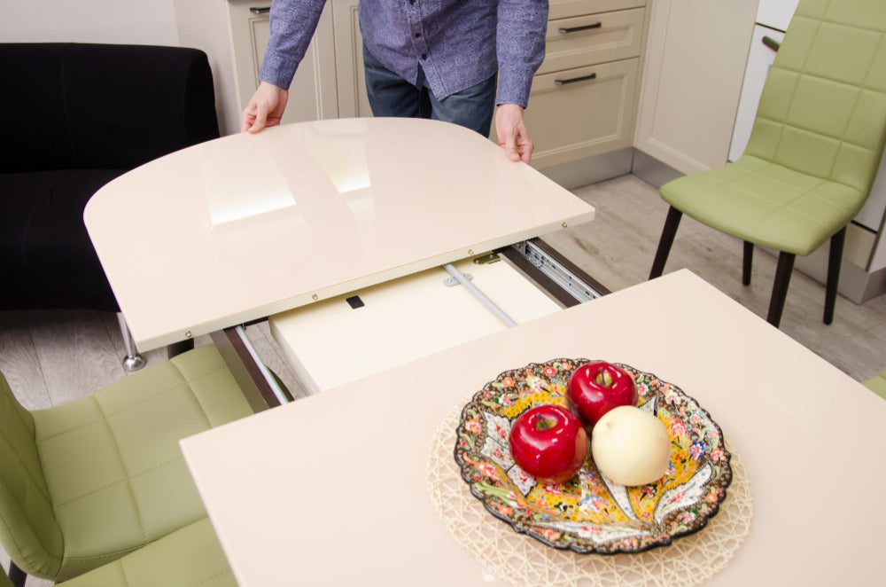 Small Dining Space Solutions: Self-Storing Leaf Table